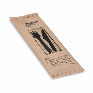 Bestecksets aus Holz, 3-teilig, hygienisch verpackt, 60 Sets