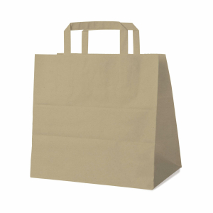 Papiertragetaschen 25 x 26 x 17 cm mit EAN-Code braun, 250 Stk.