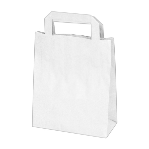 Papiertragetaschen 22 x 18 x 8 cm mit EAN-Code weiss, 50 Stk.