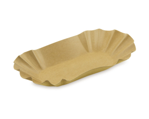 Pappschalen 'Kraft' oval 17,5 x 10,5 x 3 cm fettdicht braun, 250 Stk.
