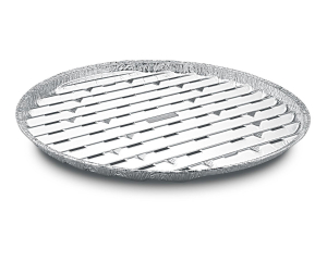 Alu-Grillpfannen Grillschalen BBQ rund ALU Ø 34cm, mehrfach verwendbar, 3 Stk.