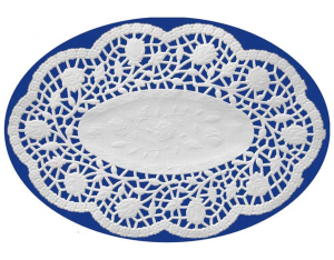 Deko-Spitzen oval, weiß, 36 x 28 cm, 100 Stk.
