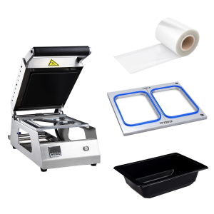 Siegelgerät WX-78600 - 700 Watt / 230 Volt inkl. 300 Suppen- Menüschalen, Siegelfolie und passendem Siegelrahmen