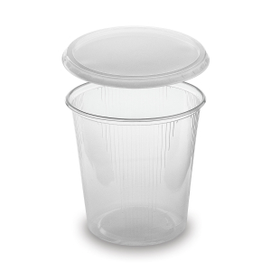 Rundbecher klar 500 ml mit Deckel PP mikrowellengeeignet, 250 Stk.