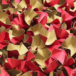 DECOFILL dekorative Papier-Verpackungschips Polsterchips, rot, 400 Liter