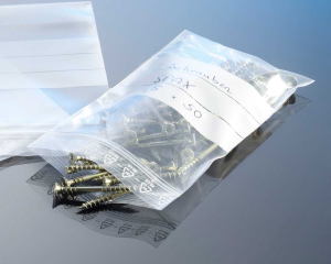 Druckverschlussbeutel 40 x 60 mm, mit Stempelfeld, 100 Stk.